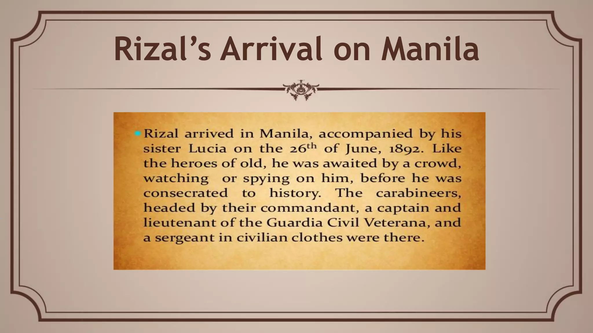 Arresting Rizal RIZAL'S ARREST AND EXILE IN DAPITAN | PDF