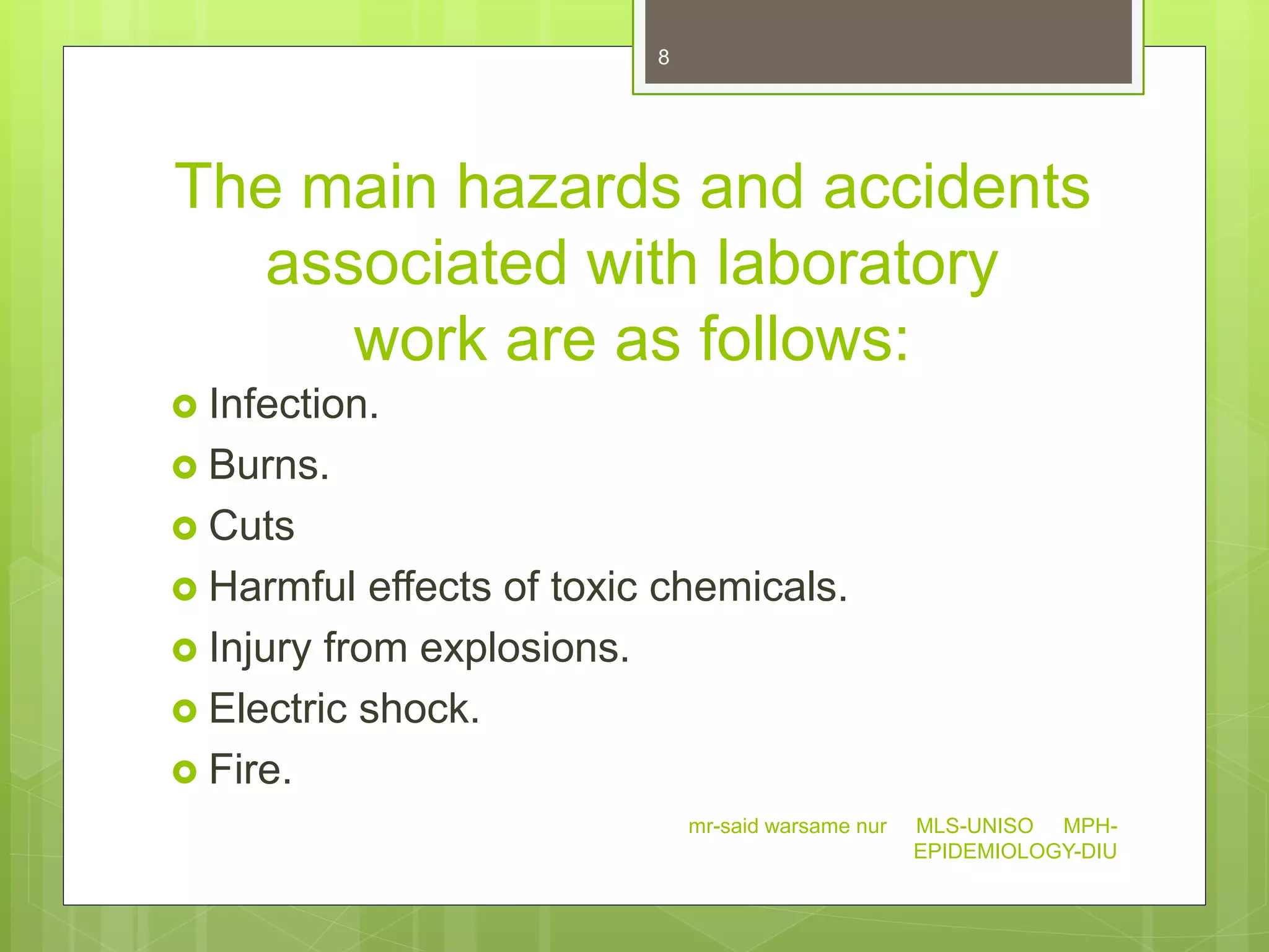 Lecture 8-laboratory accidents and | PPTX