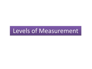 Levels of measurement | PPT