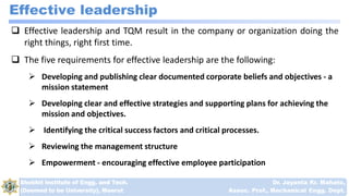 Role of leadership and commitment in quality deployment | PDF