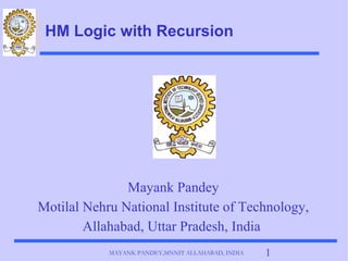 HM Logic with Recursion ,[object Object],[object Object],[object Object]