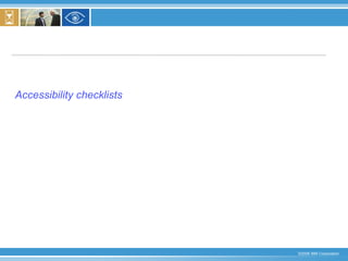 Accessibility checklists 