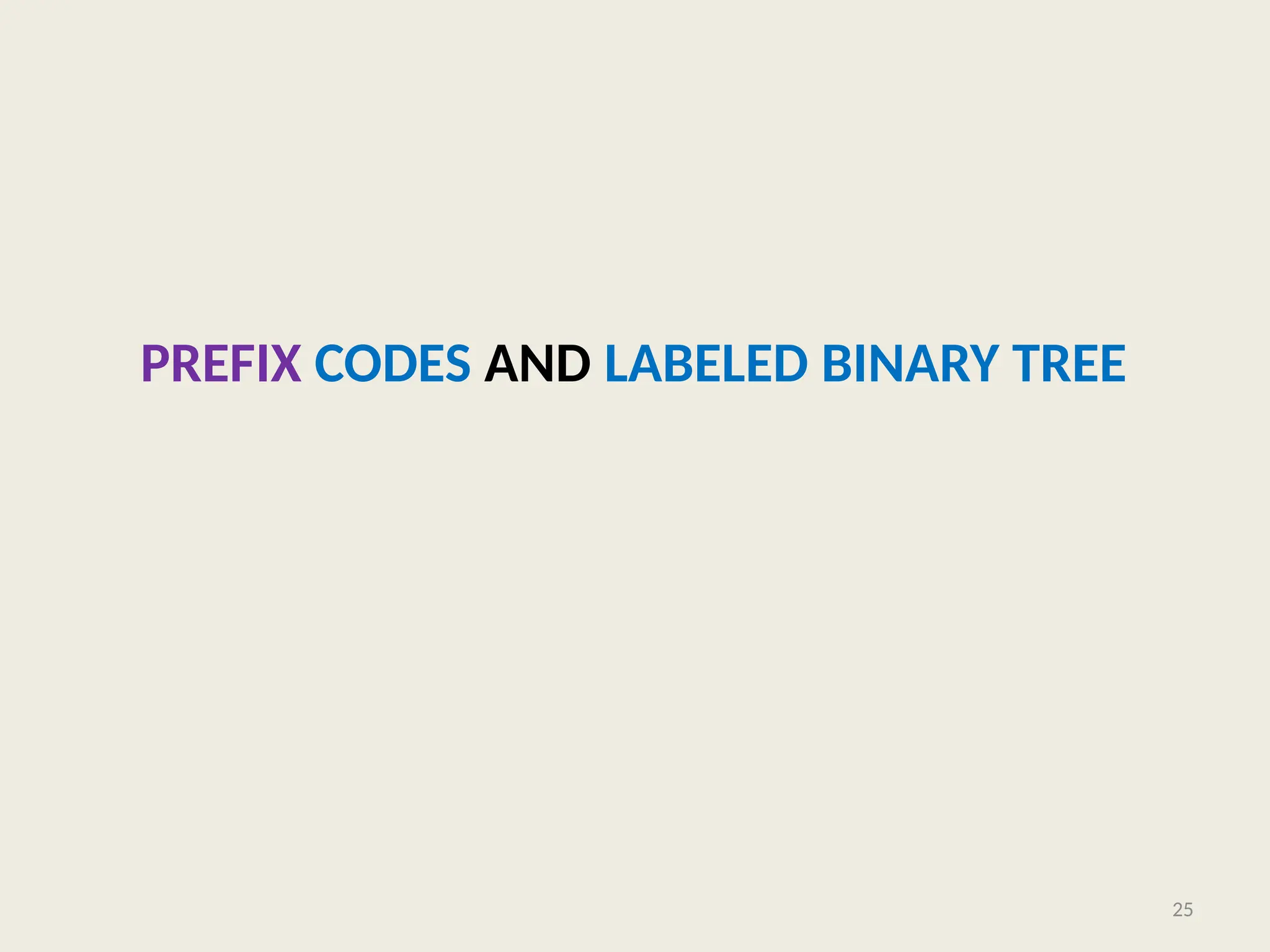 PREFIX CODES AND LABELED BINARY TREE
25
 
