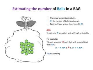 Estimating the number of Balls in a BAG

n
:
:

t

q
l

l

5
2 4
1
: 3
i
:

:
c
:

:
j
:

 