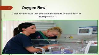 64 Oxygen Flow
Check the flow each time you are in the room to be sure it is set at
the proper rate!!
 