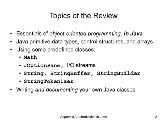 Java basics with datatypes, object oriented programming | PPT