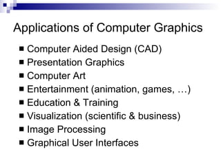 applications of computer graphics