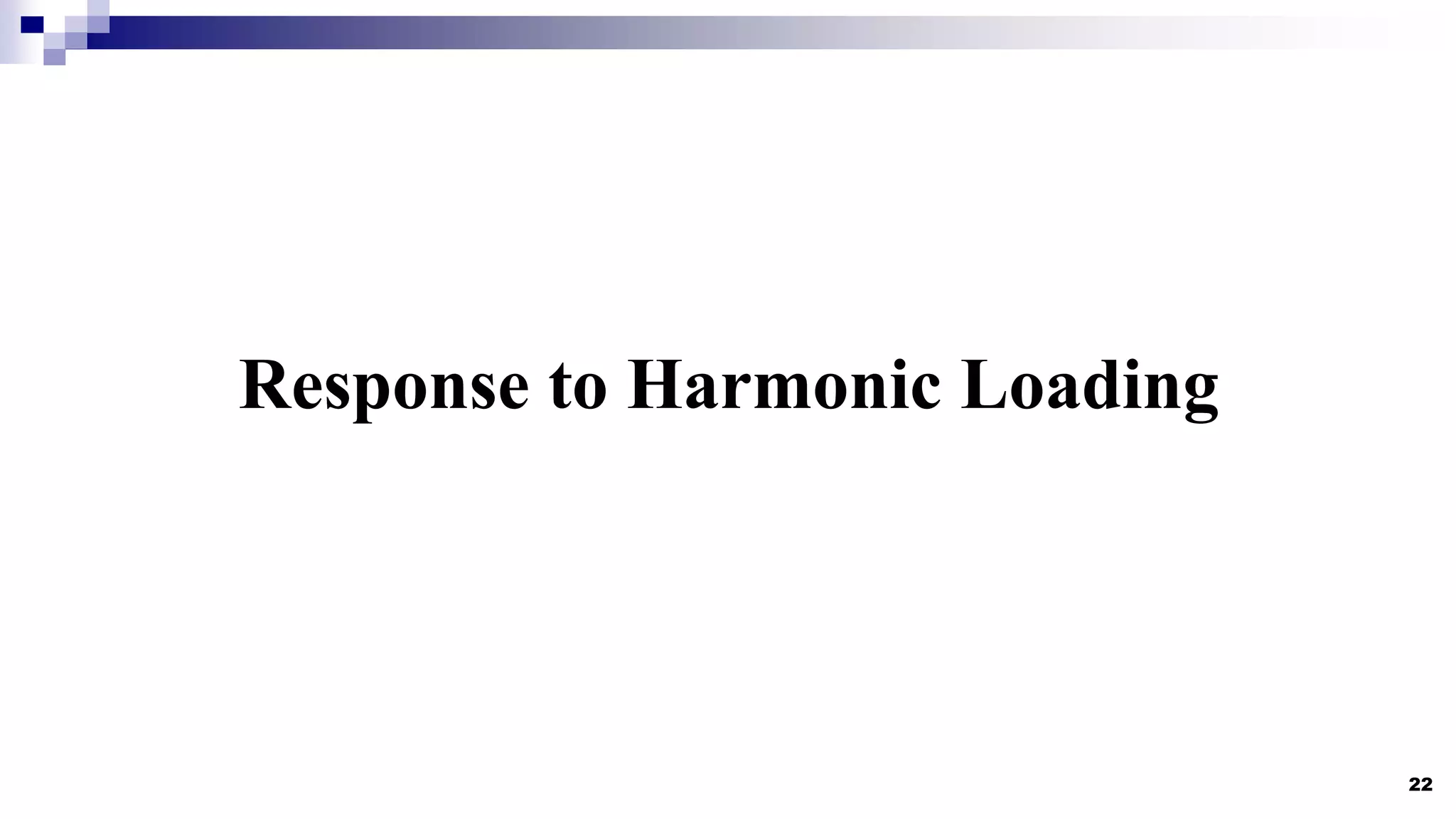 22
Response to Harmonic Loading
 