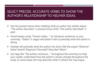 Sentences Using Precisely Lecture - Effective Summaries | PPTX