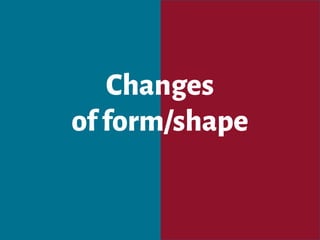 Changes
ofform/shape