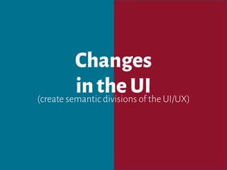 Changes
intheUI
(create semantic divisions of the UI/UX)