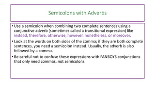 Commas and Semicolons | PPT
