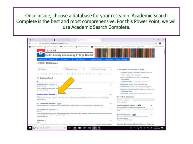 How to use the database Academic Search Complete