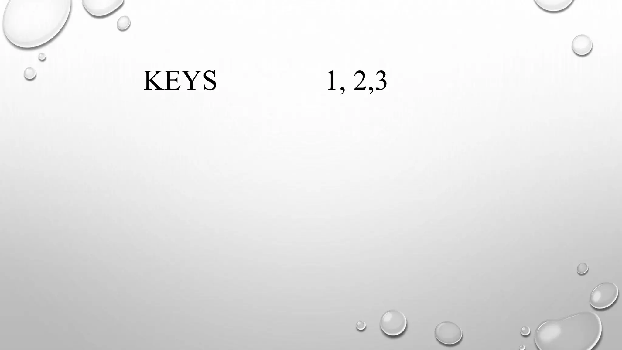 KEYS 1, 2,3
 