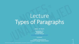 What is Paragraph? Structure and its type | PPTX