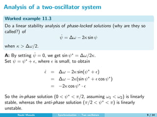 Two coupled phase oscillators | PDF