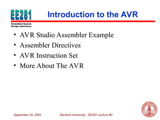 Introduction to Embedded System Design and AVR Microcontrollers at ...