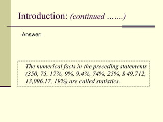 Example Statistics Statement Summary and basics of Statistics with examples | PPT