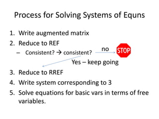 Lecture 01 - Section 1.1 & 1.2 Row Operations & Row Reduction | PPTX