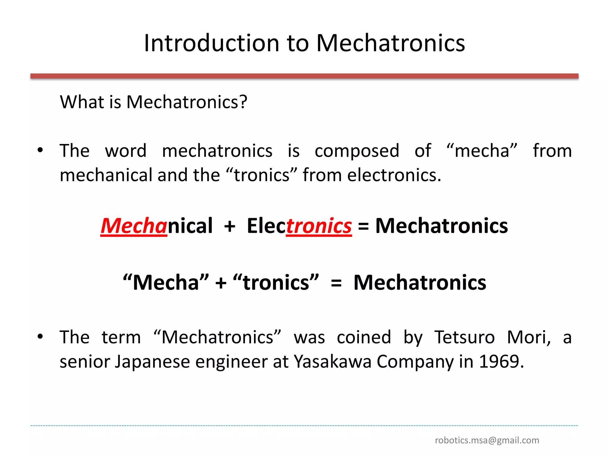 introduction to mechatronics | PDF