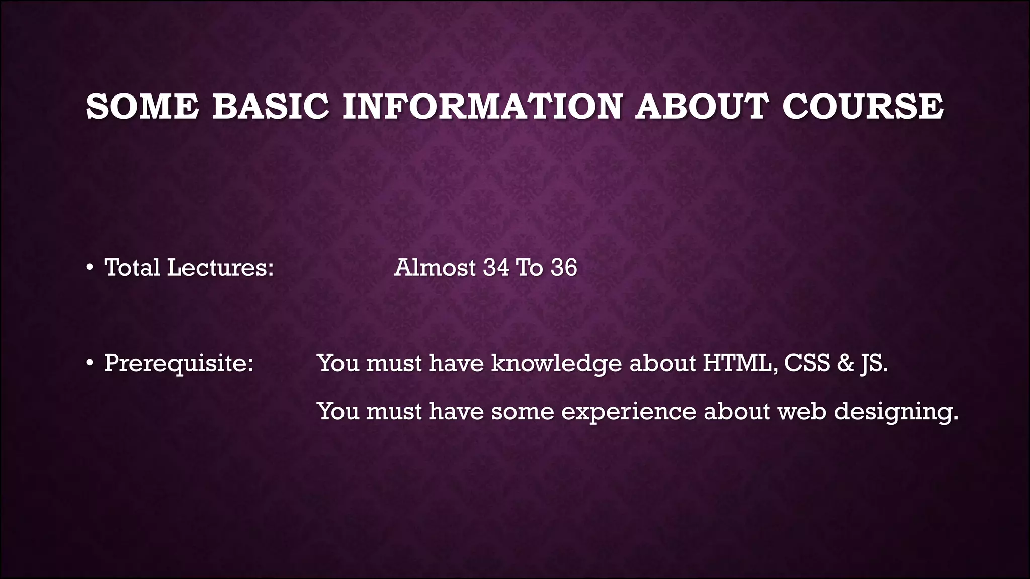 Advance Web Designing - Lecture 1 / 30 | PDF