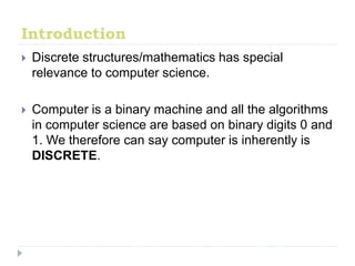discrete structures and their introduction | PPTX | Educational ...