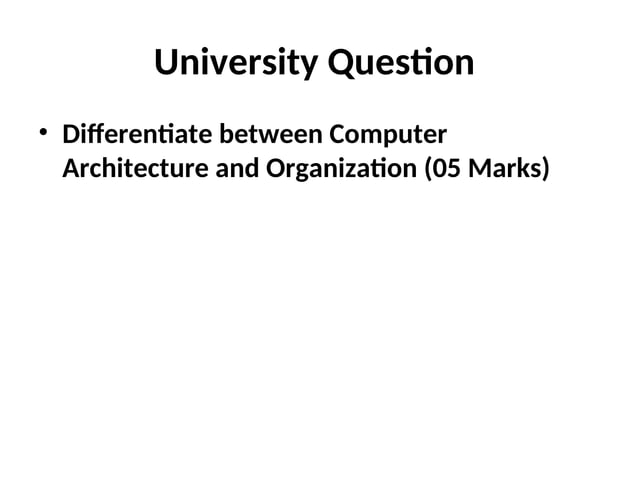 computer organization and architecture unit 5 | PPT