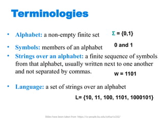 Theory of computation Lecture 01.pptx finite automata | PPTX