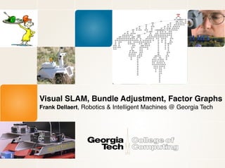 Visual SLAM, Bundle Adjustment, Factor Graphs
Frank Dellaert, Robotics & Intelligent Machines @ Georgia Tech
 
