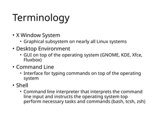 Lecture 01 - Intro to Linux.pptx Linux introductory slides | PPTX