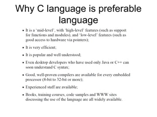 Why C language is preferable
language
 