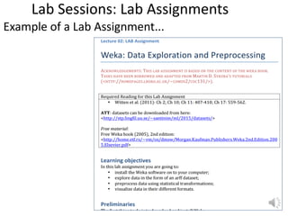 Lab Sessions: Lab Assignments
Example of a Lab Assignment...
Lecture 1: Introduction to the Course 34
 