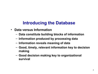 Lecture 01 introduction to database | PPT