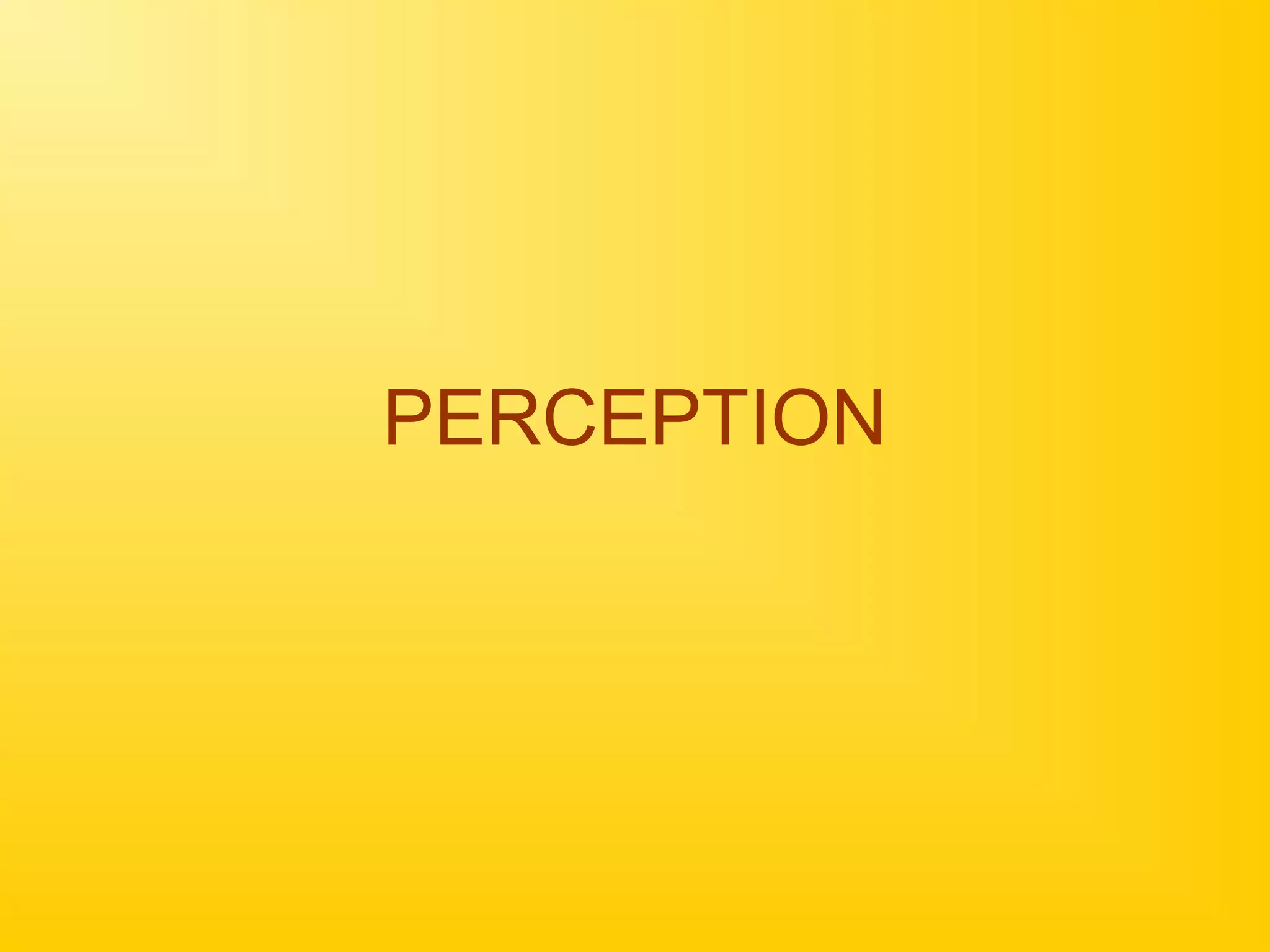 PERCEPTION
 