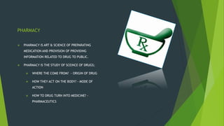 Lecture # 01, introduction to pharmacy | PPTX