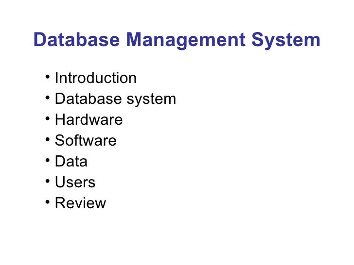 Lecture 01 overview of dbms