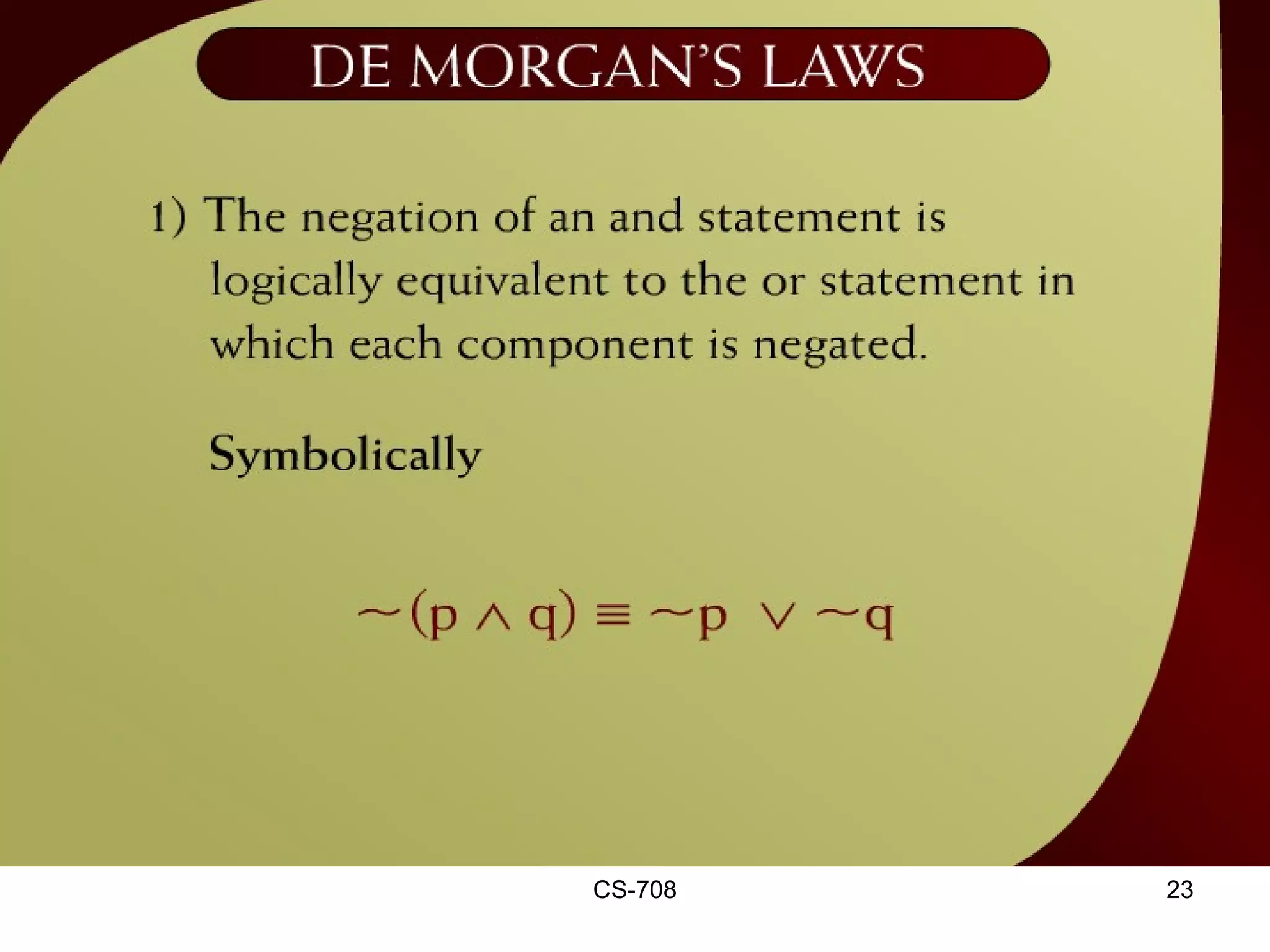 De Morgan’s Laws – 2 - 9 