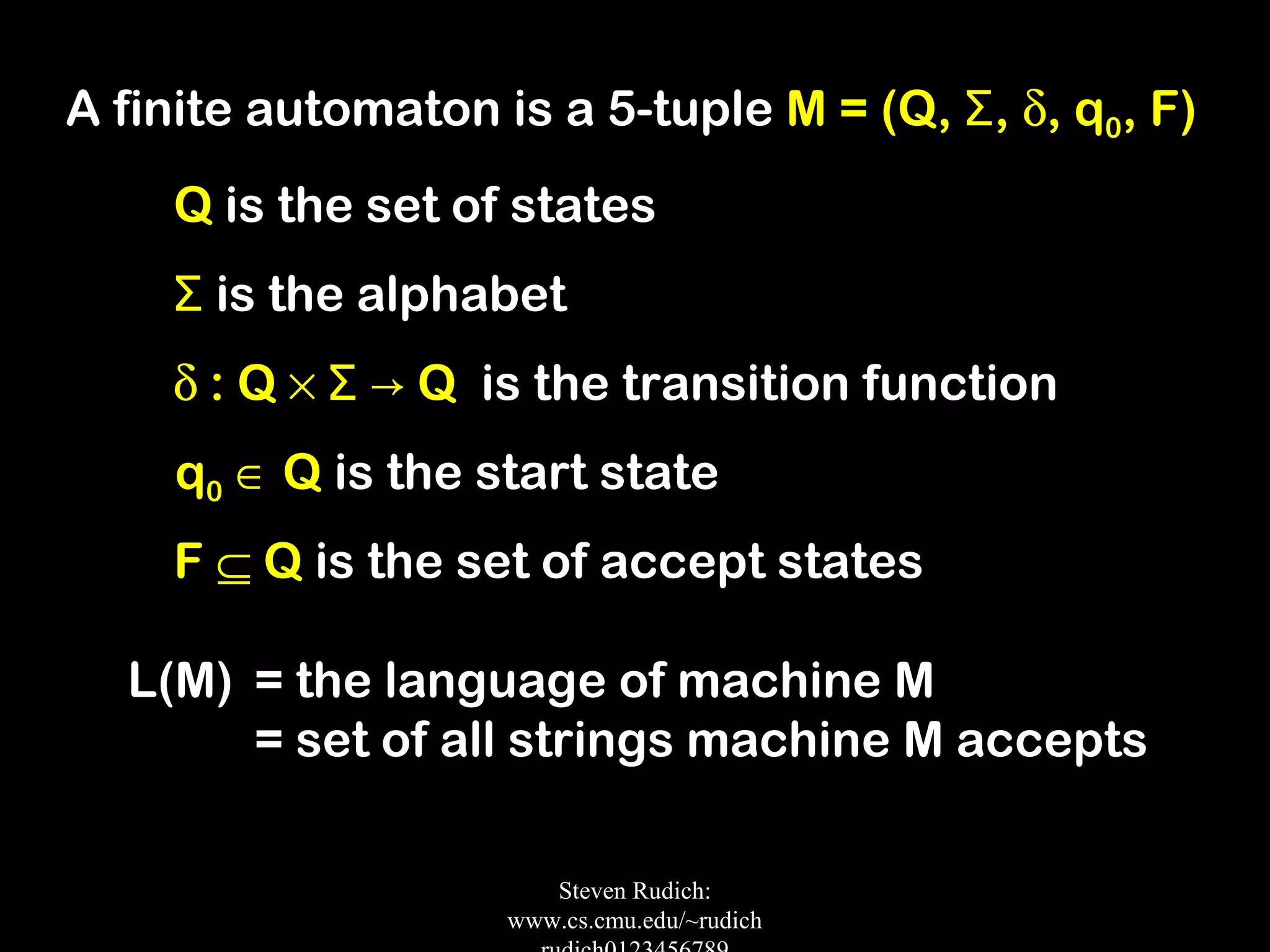 Deterministic Finite Automata | PPT