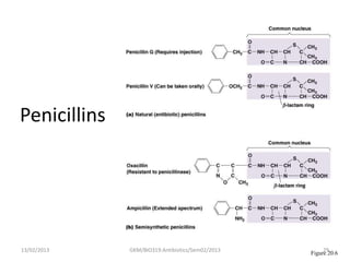 Penicillins




13/02/2013    GKM/BIO319:Antibiotics/Sem02/2013        29
                                                  Figure 20.6
 