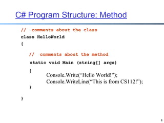 Visula C# Programming Lecture 2 | PPT
