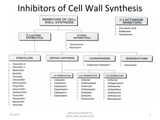 Inhibitors of Cell Wall Synthesis
01/23/15 3
GKM/KISIIU/MBSM713
/BIOC.AMIC.AGENS.LEC02
 