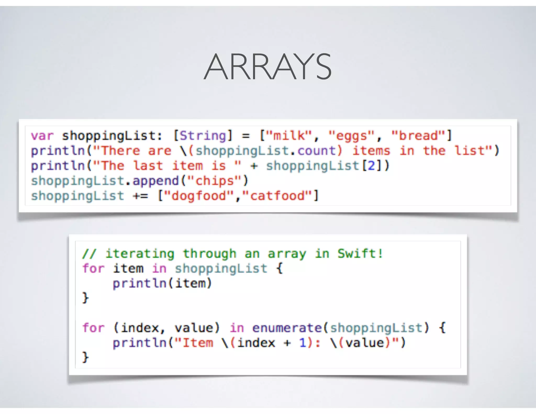ARRAYS
 