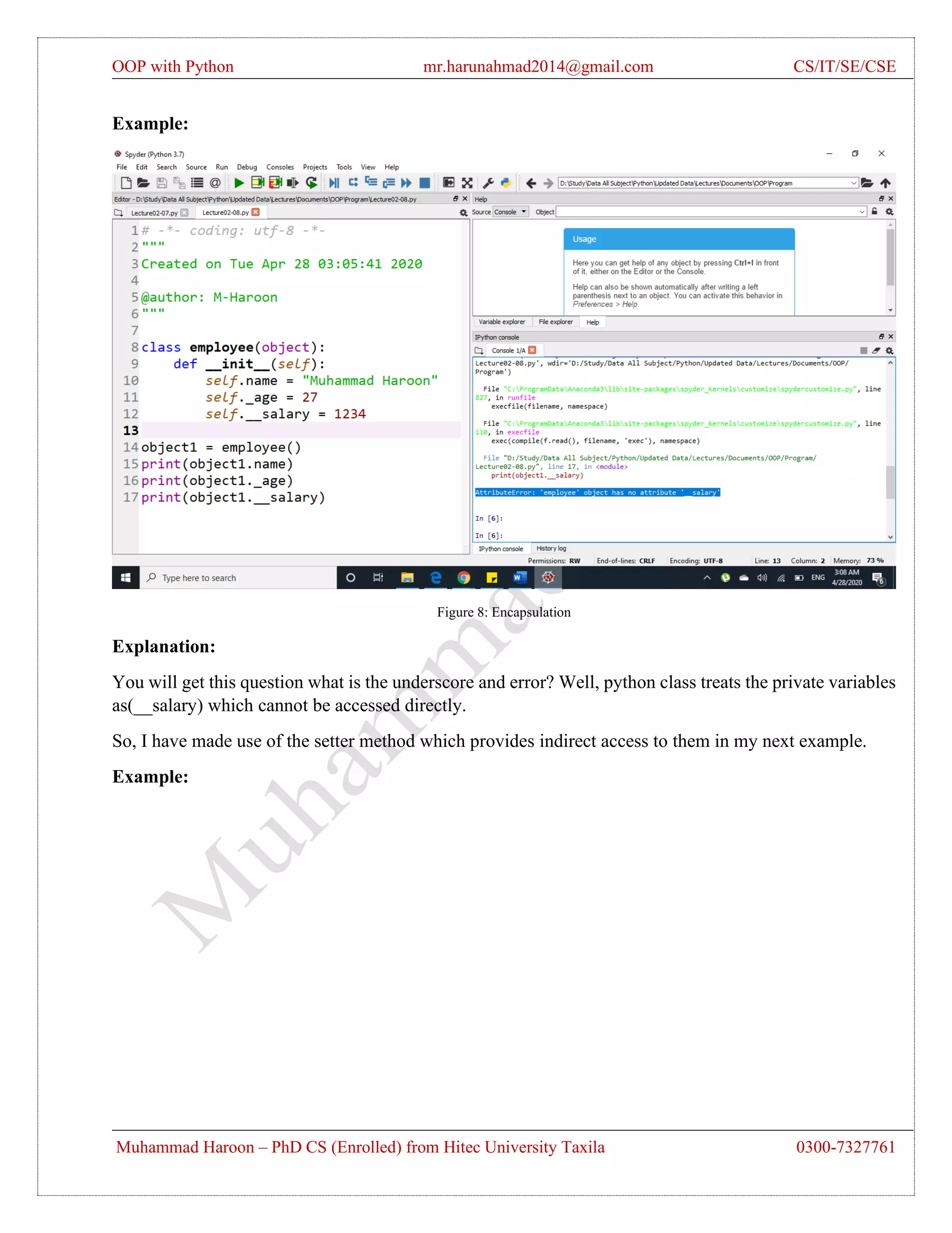 Lecture # 02 - OOP with Python Language by Muhammad Haroon | PDF