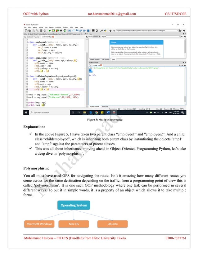 Lecture # 02 - OOP with Python Language by Muhammad Haroon | PDF