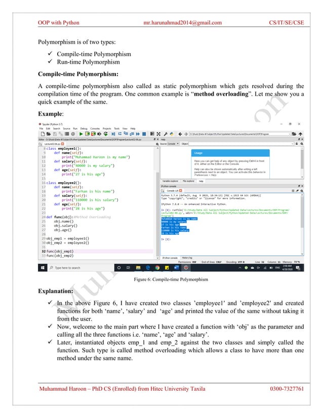 Lecture # 02 - OOP with Python Language by Muhammad Haroon | PDF