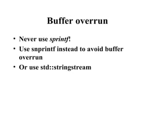 Buffer With Sprintf Example Code lecture02-cpp Object Oriented Programming .ppt