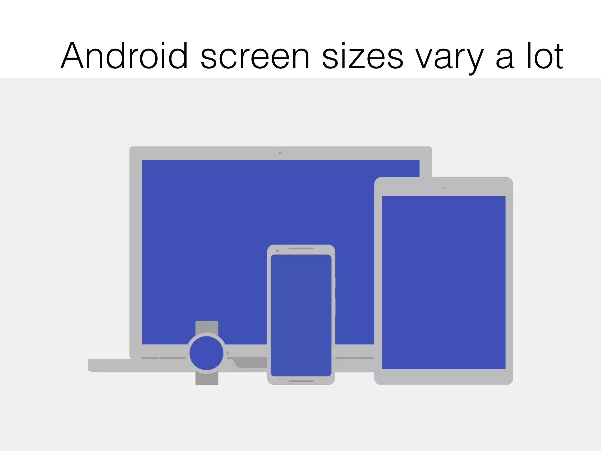Android screen sizes vary a lot
 