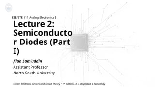 Comprehensive Introduction to Semiconductor Diodes and Their Electrical ...