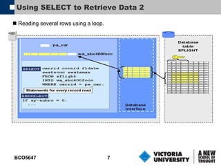 Using SELECT to Retrieve Data 2 Reading several rows using a loop. 