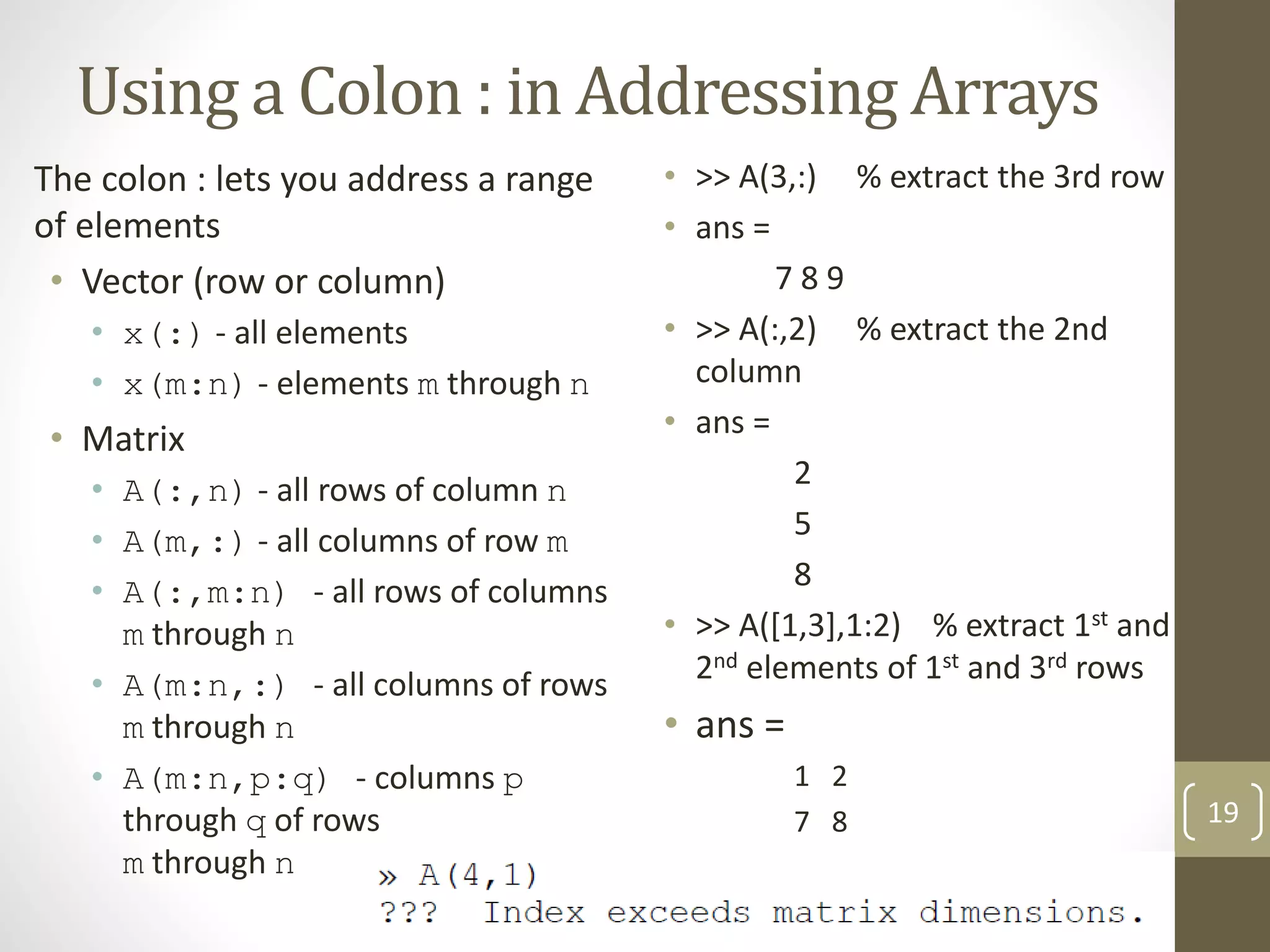 MATLAB - Arrays and Matrices | PPT
